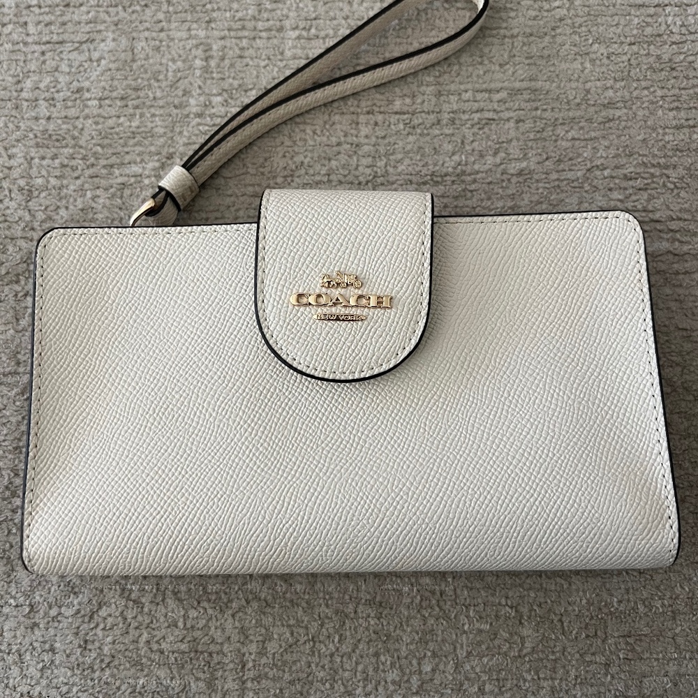 Coach Phone Wallet Gold/Chalk